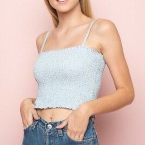 Brandy Melville Smocked Pastel Blue Cami